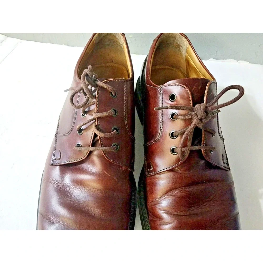 Johnston & Murphy Men's Shoes Size 11 1/2 M Leather‎ Lace Up Brown Brazil Shoes